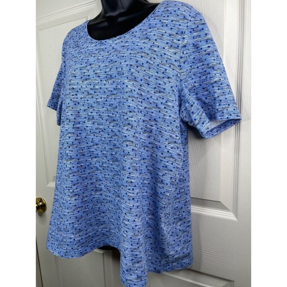 Catherines Tee Shirt Womens Plus Size 0X 14/16W Blue Stars Short Sleeve Stretch - Picture 5 of 8